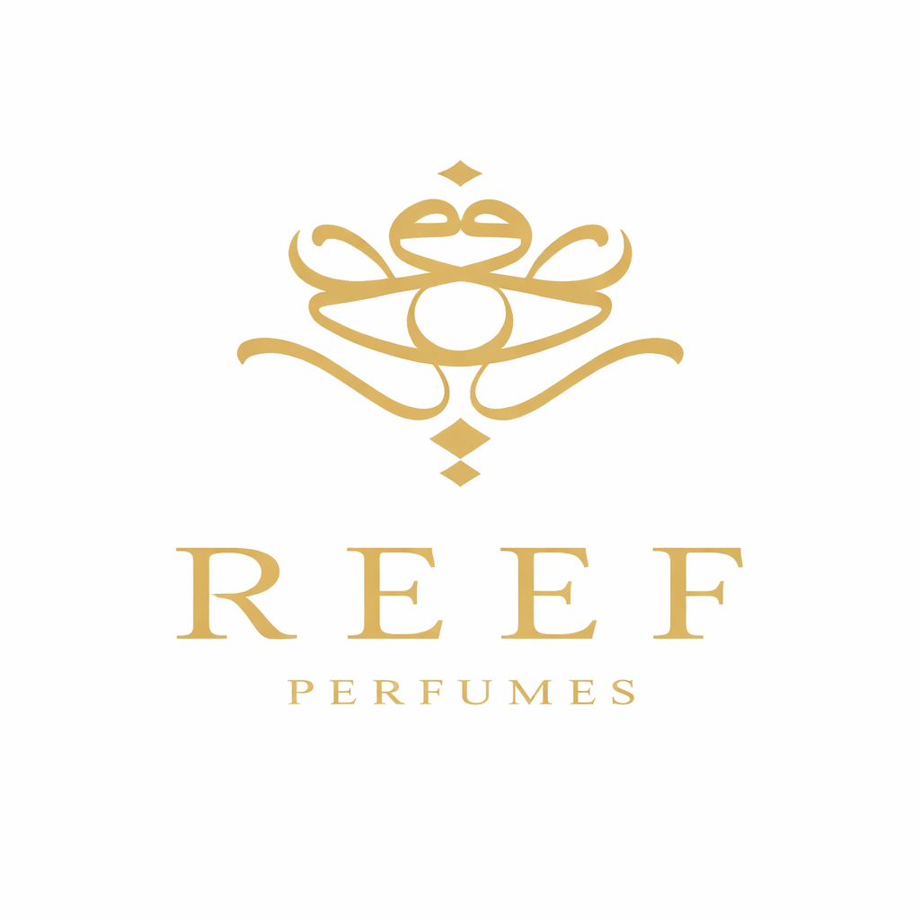 Reef Perfumes official gold logo on white background luxury fragrance brand available at HA Fragrances