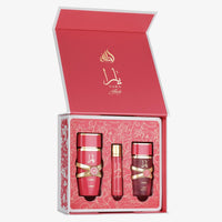 Lattafa Yara Candy Gift Set EDP 100ML + Travel Spray 12ML + Hair Mist 50ML – Sugared Candy Bliss