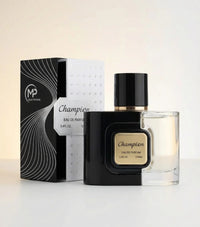 Bharara Beauty Mast Champion 3.4oz Eau De Parfum with luxury black and white box packaging and bottle display.