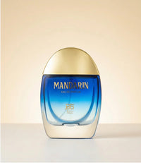 Bharara Beauty Mast Mandarin 3.4oz Eau de Parfum blue gradient bottle with gold cap front view.