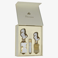 Lattafa Her Confession Gift Set EDP 100ML + Travel Spray 12ML + Hair Mist 50ML – Warm Floral Mystery