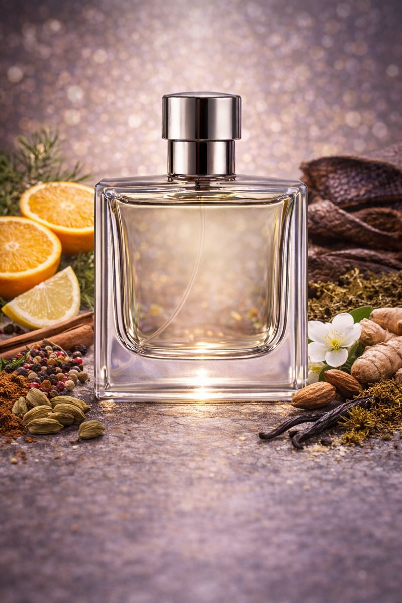 Cartier Declaration inspired fragrance oil with citrus, spices, ginger, cardamom, cedar, leather, vetiver, and amber notes
