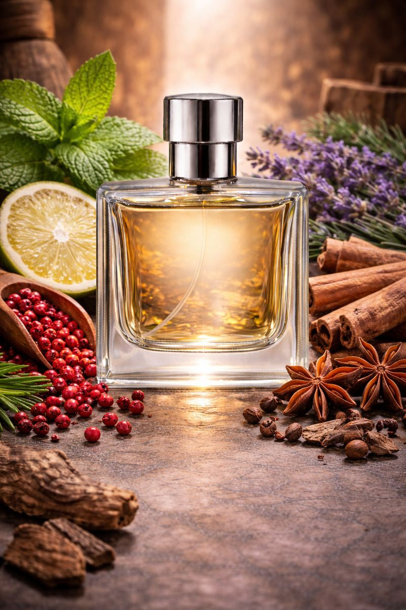 Creed Viking inspired fragrance oil with pink pepper, peppermint, bergamot, lavender, clove, vetiver, cedar, and white musk notes