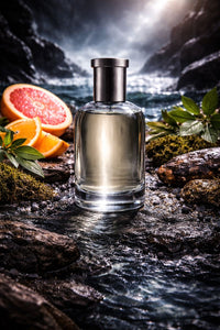 Invictus Onyx inspired men’s fragrance oil featuring sea notes, grapefruit, mandarin orange, laurels, ambergris, patchouli, and moss in a dark aquatic luxury setting