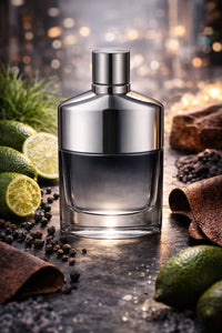 Jimmy Choo Urban Hero inspired men’s fragrance oil with fresh citrus, black pepper, smooth leather, and woody amber notes in a sleek modern bottle