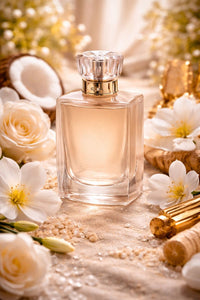 Kayali The Wedding Velvet Santal I 35 inspired fragrance oil featuring soft jasmine, tea, creamy sandalwood, and warm benzoin in an elegant neutral bottle