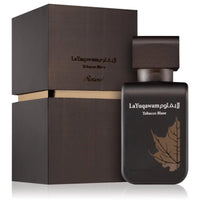 La Yuqawam Tobacco Blaze by Rasasi, elegantly presented in its luxurious black and gold packaging for a refined and sophisticated look.