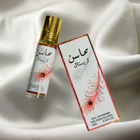 Mahasin Crystal Roll-On Perfume Oil 10ML showcased with elegant packaging on luxurious satin, highlighting its premium floral fragrance.