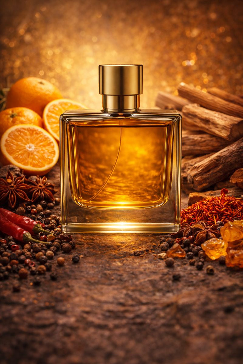 Million Gold inspired fragrance oil with sandalwood, mandarin orange, spicy notes, and smooth cedarwood accords