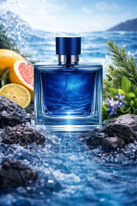 Polo Deep Blue inspired fragrance oil with mango, grapefruit, bergamot, aromatic herbs, sea notes, ambroxan, and resinous woody accords