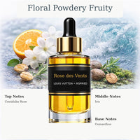 Rose des Vents Louis Vuitton inspired fragrance oil with Centifolia Rose, Iris, and Osmanthus notes