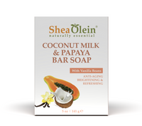 Shea Olein Coconut Milk and Papaya Bar Soap with Vanilla Beans - Front Packaging