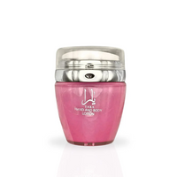 Yara Hand & Body Lotion 45ML by Ard Al Zaafaran, featuring a vibrant pink bottle with a sleek silver cap, designed for luxurious hydration.